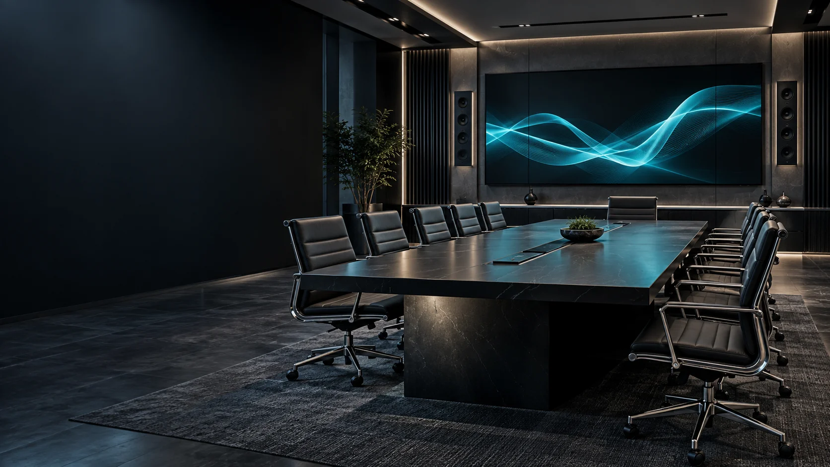 Concept of a premium boardroom AV installation